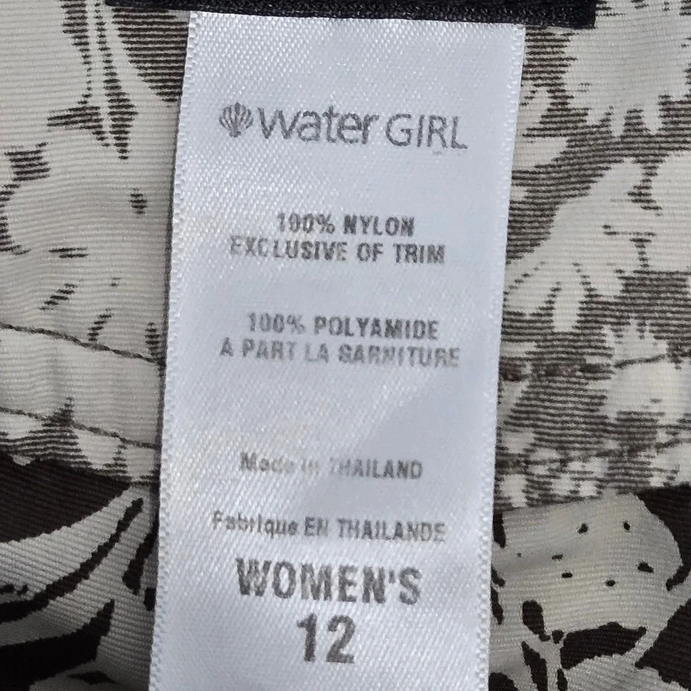 Patagonia Water Girl Board Shorts Olive Green Floral Lace Up Swim Trunks Size 12